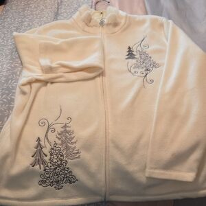 Karen Scott Cream Fleece Jacket